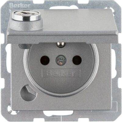 Berker 6768116084 Aluminium Steckdose mit Erdstift Berker 6768116084 Aluminium Steckdose mit Erdstift
