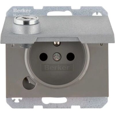 Berker 6768117003 - Prise Type E aluminium - Publicité Berker 6768117003 - Prise Type E aluminium - Publicité