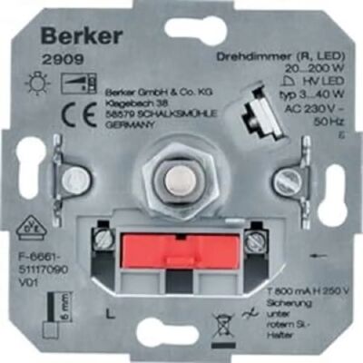 Berker Modell 2909 - Drehdimmer mit Phasenanschnitt Berker Modell 2909 - Drehdimmer mit Phasenanschnitt