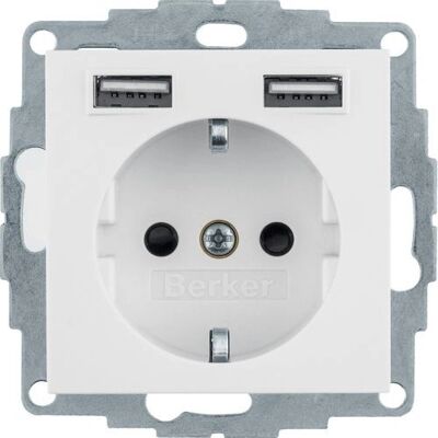 Berker Modello 48031909 Presa USB Schuko - Presa elettrica Berker Modello 48031909 Presa USB Schuko - Presa elettrica