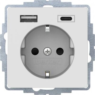 Berker 48046089 Presa a muro con USB - Presa elettrica Berker 48046089 Presa a muro con USB - Presa elettrica