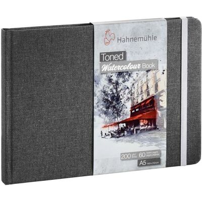 Hahnemühle Grey Toned Watercolour Book - A5 Landscape - 200gsm Hahnemühle Grey Toned Watercolour Book - A5 Landscape - 200gsm