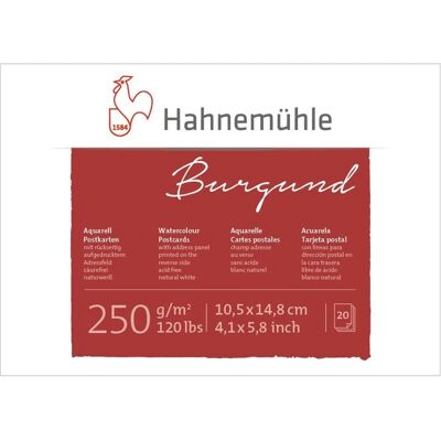 Hahnemühle Wasserfarben Postkartenblock - 250g/m² - 20 Blatt Hahnemühle Wasserfarben Postkartenblock - 250g/m² - 20 Blatt