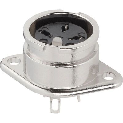 BKL Electronic 0202016 Circular Connector - 4 Poles - Panel Mount - Silver BKL Electronic 0202016 Circular Connector - 4 Poles - Panel Mount - Silver