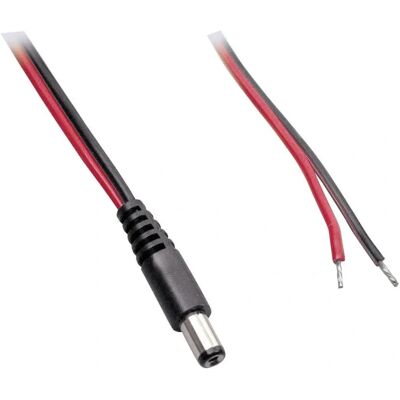 BKL 075101 - Cable electrónico con conector abierto - 2,1x5,5 mm - 0,5 m - Rojo/Negro BKL 075101 - Cable electrónico con conector abierto - 2,1x5,5 mm - 0,5 m - Rojo/Negro