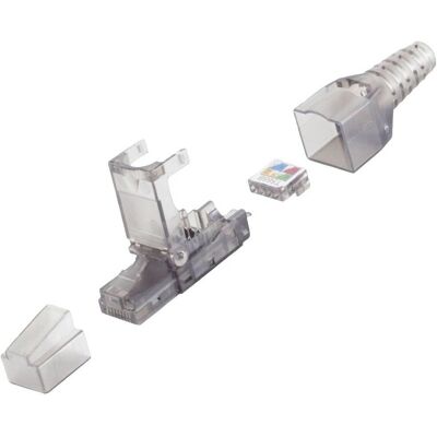 BKL Electronic RJ45 Connector - Tool-less, CAT 6A, Straight, Transparent BKL Electronic RJ45 Connector - Tool-less, CAT 6A, Straight, Transparent