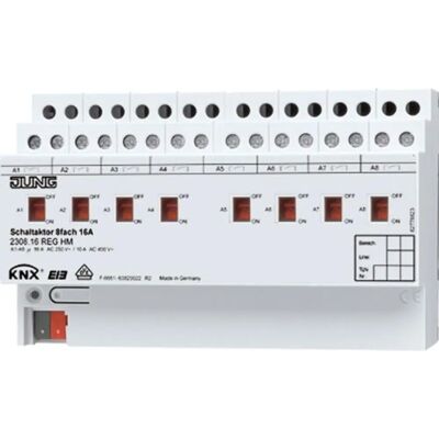 Jung 2308.16REGHM - Actuador KNX - 8 canales, montaje en carril DIN Jung 2308.16REGHM - Actuador KNX - 8 canales, montaje en carril DIN