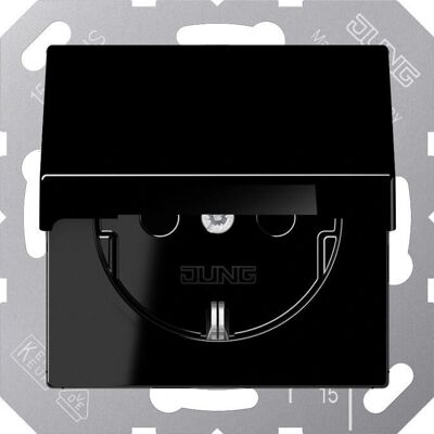 Jung A1520 KIKL SW - Schuko-Steckdose 16A 250V mit Schutzabdeckung Jung A1520 KIKL SW - Schuko-Steckdose 16A 250V mit Schutzabdeckung