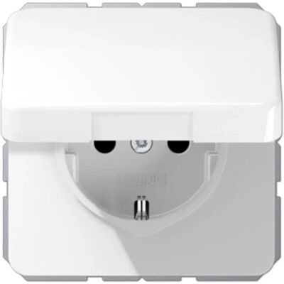 Jung CD1520BFKLWW - Wandsteckdose mit Klappdeckel - Elektrosockel Jung CD1520BFKLWW - Wandsteckdose mit Klappdeckel - Elektrosockel