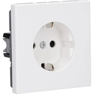 Toma de corriente blanca alpina Jung - Protección mejorada contra contacto - Enchufe eléctrico Toma de corriente blanca alpina Jung - Protección mejorada contra contacto - Enchufe eléctrico