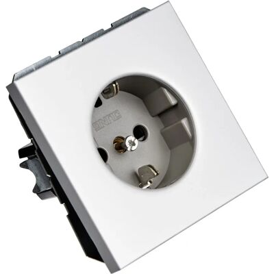 Prise Schuko Aluminium Safety Plus 16A 250V - Prise électrique - Publicité Prise Schuko Aluminium Safety Plus 16A 250V - Prise électrique - Publicité