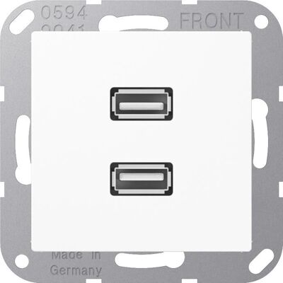 JUNG MA A 1153 WW - Multimedia-Anschluss mit 2 USB-Anschlüssen - Weiß JUNG MA A 1153 WW - Multimedia-Anschluss mit 2 USB-Anschlüssen - Weiß