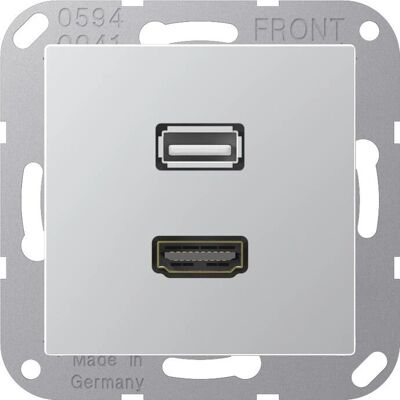 Jung MAA1163AL - Prise multimedia HDMI/USB - Publicité Jung MAA1163AL - Prise multimedia HDMI/USB - Publicité