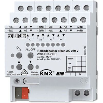JUNG 2504REGHER KNX 4-Kanal Rollladenaktor JUNG 2504REGHER KNX 4-Kanal Rollladenaktor