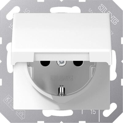 Jung AS500 - Wit - Glanzend - Inbouw wandcontactdoos Jung AS500 - Wit - Glanzend - Inbouw wandcontactdoos