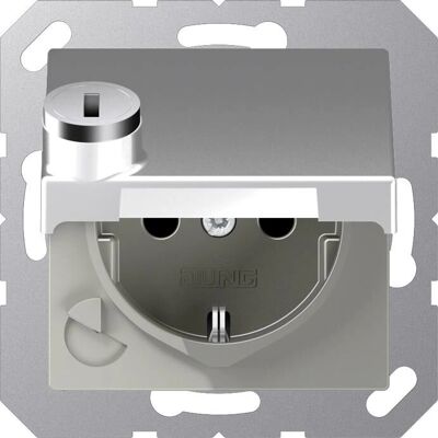 Jung A1520BFKLSLAL Aluminium Schuko-Steckdose - Elektrische Steckdose Jung A1520BFKLSLAL Aluminium Schuko-Steckdose - Elektrische Steckdose