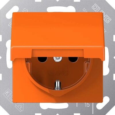 JUNG AS1520BFKLO Prise Schuko Orange avec Couvercle - Prise électrique - Publicité JUNG AS1520BFKLO Prise Schuko Orange avec Couvercle - Prise électrique - Publicité