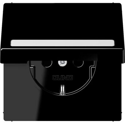Jung LS1520BFNAKLSW Schwarz Schuko-Steckdose mit Abdeckung Jung LS1520BFNAKLSW Schwarz Schuko-Steckdose mit Abdeckung