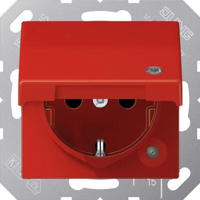 Jung A 1520 BFKLKO RT Rouge avec Couvercle - Prise électrique - Publicité Jung A 1520 BFKLKO RT Rouge avec Couvercle - Prise électrique - Publicité