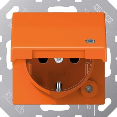 Jung A 1520 BFKLKO O Orange - Prise Schuko 16A 250V IP44 - Publicité Jung A 1520 BFKLKO O Orange - Prise Schuko 16A 250V IP44 - Publicité