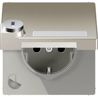 Jung ES1520NAKLSL Edelstahl Schuko-Steckdose mit Abdeckung und Regler - Elektroanschluss Jung ES1520NAKLSL Edelstahl Schuko-Steckdose mit Abdeckung und Regler - Elektroanschluss