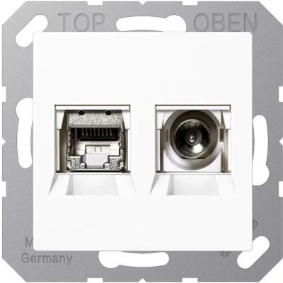 JUNG Multimedia-Steckdose - MMDA4521WW - Elegantes Weiß JUNG Multimedia-Steckdose - MMDA4521WW - Elegantes Weiß