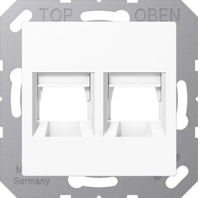Jung A1569-25WEWW - Weiße 2-fach Abdeckung für Modular-Jack - Elektronikschutz Jung A1569-25WEWW - Weiße 2-fach Abdeckung für Modular-Jack - Elektronikschutz