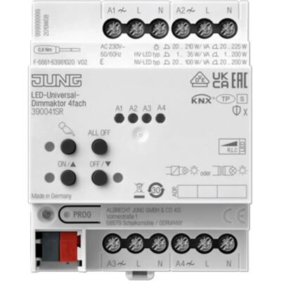 Jung 39004 1S R - Variateur LED KNX - 4 Sorties - Publicité Jung 39004 1S R - Variateur LED KNX - 4 Sorties - Publicité