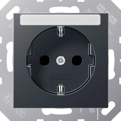 Jung A1520BFKINAANM - Schutzkontakt-Steckdose mit Beschriftungsfeld - Elektroschuko Jung A1520BFKINAANM - Schutzkontakt-Steckdose mit Beschriftungsfeld - Elektroschuko