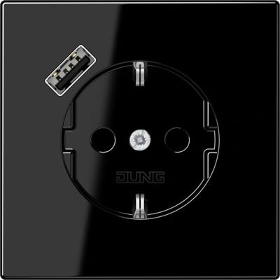 Jung LS1520-18ASW - Schuko-Steckdose mit USB Typ A - Schwarz Jung LS1520-18ASW - Schuko-Steckdose mit USB Typ A - Schwarz