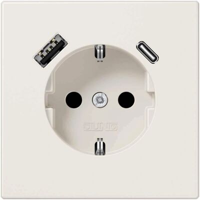 JUNG Enchufe de Pared con USB Tipo A y C - Tomacorriente Eléctrico JUNG Enchufe de Pared con USB Tipo A y C - Tomacorriente Eléctrico