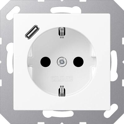 Jung A1520-18CWWM - Wandsteckdose mit USB-C - Elektroanschluss Jung A1520-18CWWM - Wandsteckdose mit USB-C - Elektroanschluss