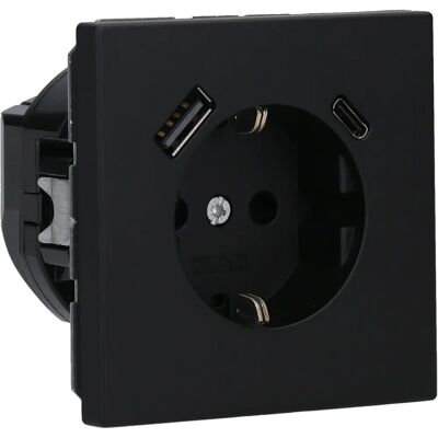 Enchufe Jung LS1520-15CASWM - Seguridad Plus, USB A y C, Negro Mate Enchufe Jung LS1520-15CASWM - Seguridad Plus, USB A y C, Negro Mate
