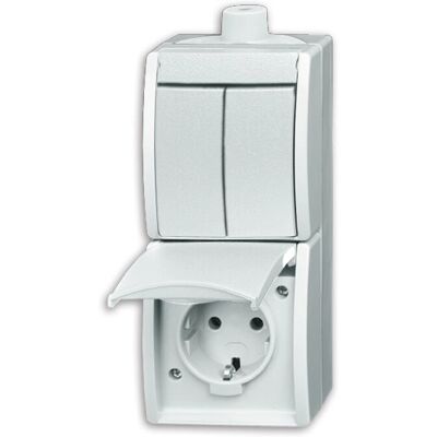 Busch-Jaeger 2601/5/20EW-54-503 Prise - IP44, 16A, Blanc - Publicité Busch-Jaeger 2601/5/20EW-54-503 Prise - IP44, 16A, Blanc - Publicité