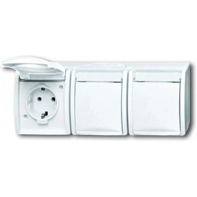 Busch-Jaeger Steckdose 3fach SCHUKO Weiß - Wandmontage Busch-Jaeger Steckdose 3fach SCHUKO Weiß - Wandmontage