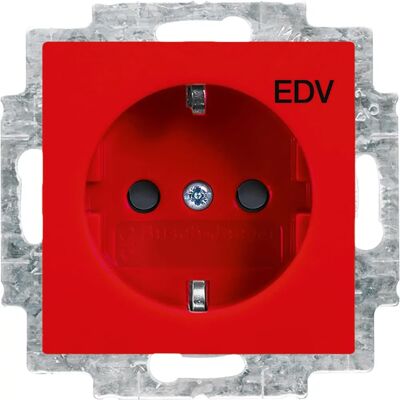 Busch-Jaeger 20 EUC/DV-917 Rote Schuko Steckdosen-Einsatz - Elektrische Steckdose Busch-Jaeger 20 EUC/DV-917 Rote Schuko Steckdosen-Einsatz - Elektrische Steckdose
