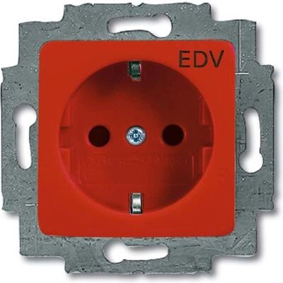 Busch-Jaeger 20 EUCQ/DV-217-101 Rote Schuko Steckdose Einsatz Busch-Jaeger 20 EUCQ/DV-217-101 Rote Schuko Steckdose Einsatz