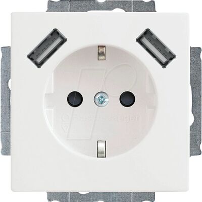 Busch-Jaeger Steckdose mit USB und Schutzkontakt - Safety+ Busch-Jaeger Steckdose mit USB und Schutzkontakt - Safety+