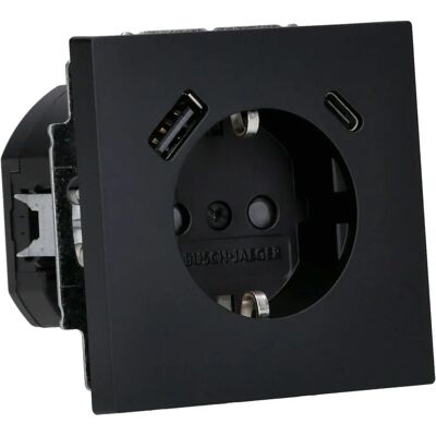 Busch-Jaeger BJ 20EUUSBAC-45M - Enchufe con USB-C y USB-A - Toma de corriente eléctrica Busch-Jaeger BJ 20EUUSBAC-45M - Enchufe con USB-C y USB-A - Toma de corriente eléctrica