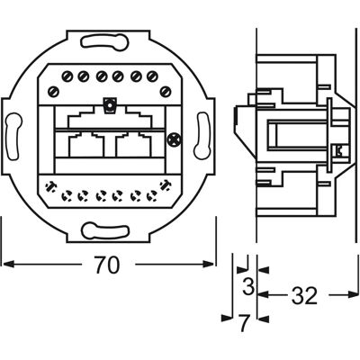 Busch-Jaeger BJ UP Anschlussdose UAE 0214 - 2x8, Weiß - Steckdoseneinsatz Busch-Jaeger BJ UP Anschlussdose UAE 0214 - 2x8, Weiß - Steckdoseneinsatz