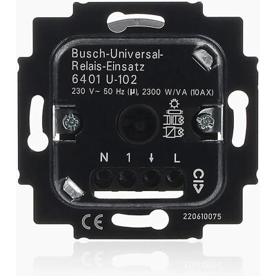 Busch-Jaeger Marca Relè Universale - Nero - 230V, 10A, Montaggio a Incasso Busch-Jaeger Marca Relè Universale - Nero - 230V, 10A, Montaggio a Incasso