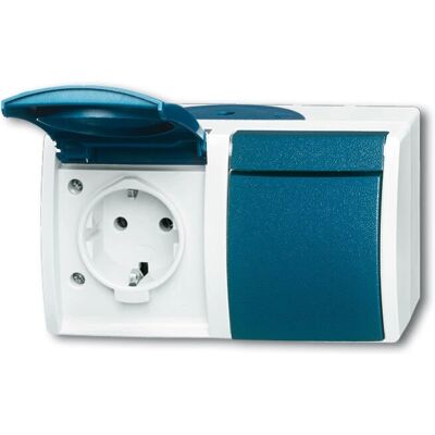 Busch-Jaeger Model 20/2 EW-53 - Socket-outlet with 2 Gangs IP44 Busch-Jaeger Model 20/2 EW-53 - Socket-outlet with 2 Gangs IP44