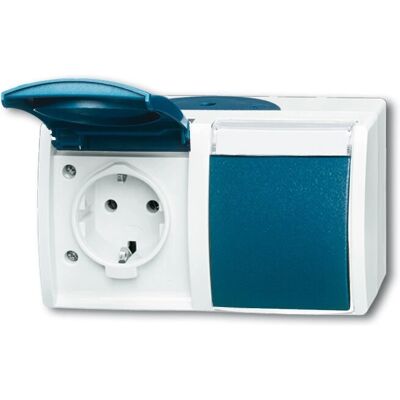 Busch-Jaeger 20/2 EWN-53 - Dual Socket Outlet IP44 Busch-Jaeger 20/2 EWN-53 - Dual Socket Outlet IP44