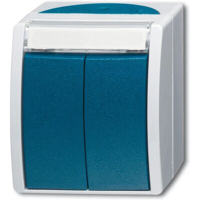 Busch-Jaeger 2621 WN-53-205-101 Doppel-Taster IP44 - Lichtschalter Busch-Jaeger 2621 WN-53-205-101 Doppel-Taster IP44 - Lichtschalter