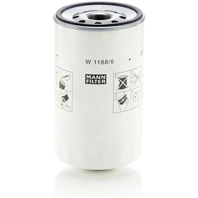 Mann Oil Filter for W 1168/6 - Screw-in, 108mm Dia, 187mm High Mann Oil Filter for W 1168/6 - Screw-in, 108mm Dia, 187mm High