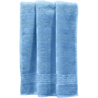 Asciugamano di Lusso a Strisce in Velluto Blu Medio - Cawö Asciugamano di Lusso a Strisce in Velluto Blu Medio - Cawö