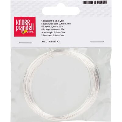 Fil de Argent Knorr Prandell - 20m - 0,4mm Diamètre - Argenté Fil de Argent Knorr Prandell - 20m - 0,4mm Diamètre - Argenté