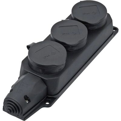 interBär 9006-004.01 Mehrfachsteckdose - 3 Buchsen, IP44, Schwarz interBär 9006-004.01 Mehrfachsteckdose - 3 Buchsen, IP44, Schwarz