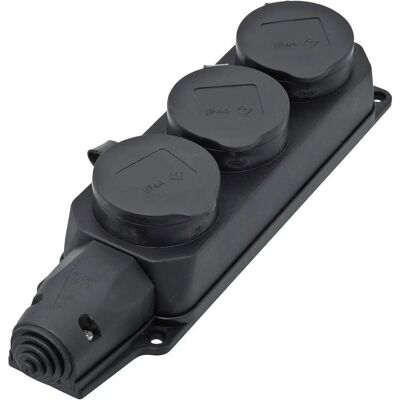 interBär 9006-004.01 Verlengsnoer - 3 Stopcontacten, IP44, Zwart interBär 9006-004.01 Verlengsnoer - 3 Stopcontacten, IP44, Zwart