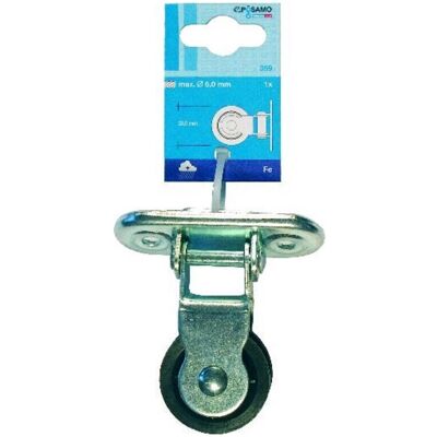 POSAMO Schiebehjul - 6mm Kabel - Verzinkt, mit Scharnier - 10 stk POSAMO Schiebehjul - 6mm Kabel - Verzinkt, mit Scharnier - 10 stk